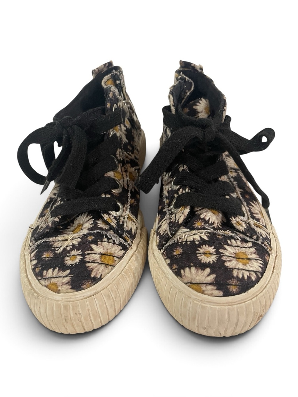 Kids Blowfish Malibu Black Daisy Canvas High-Top Sneakers Size 13-1